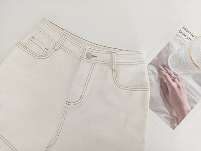 Shorts de Trabajo Casual para Mujer con Detalles en Contraste y Pierna Ancha - Image 4