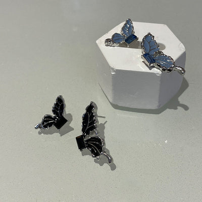 Aretes Mariposa Azul con Pintura al Óleo - Image 4