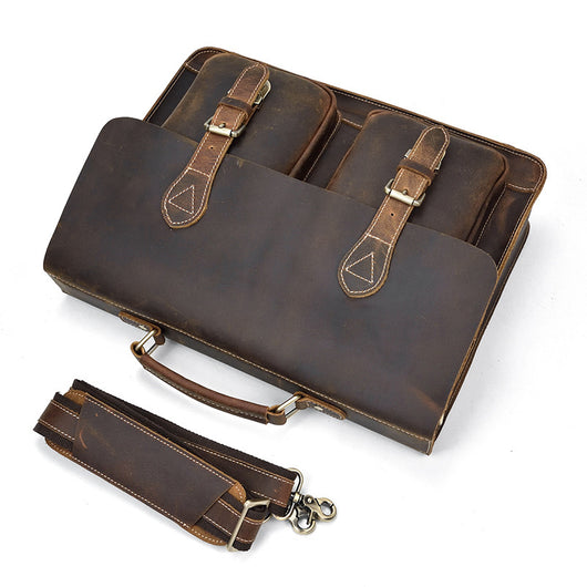 Maletín de Cuero Retro para Hombre - Estilo Ejecutivo Portátil - Image 4