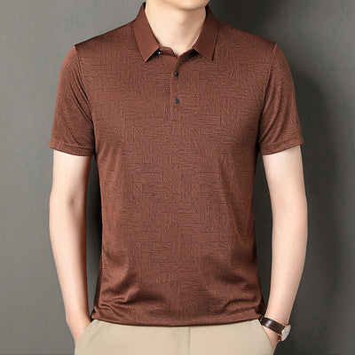 Camiseta Fresca de Seda de Hielo con Estampado Moderno para Hombre - Image 4
