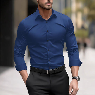 Camisa Casual Ejecutiva de Manga Larga en Tono Pigmentado - Image 4