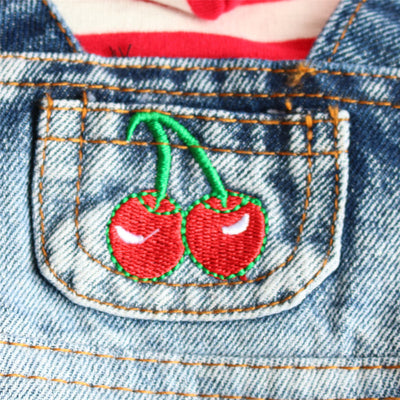 Falda Denim a Cuadros con Bordado de Cachorro Teddy para Primavera y Otoño - Image 18