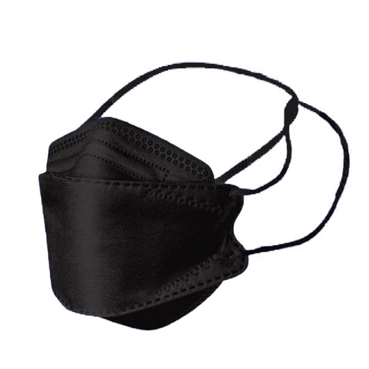 Orange KF94-style headloop face mask worn by an adult with a black hijab, designed for respiratory protection. - Image 20