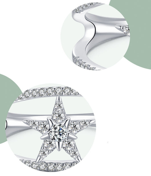 Anillo de Plata Esterlina 925 con Pentágrama y Diamantes - Image 10