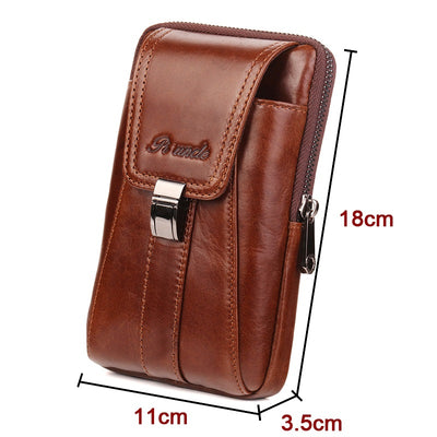 Riñonera Vertical de Cuero Retro - Bolsa Multifuncional para Teléfono y Documentos - Image 13