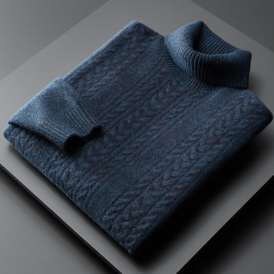 Suéter Cuello Alto de Cashmere para Hombre - Tejido Reforzado Otoño Invierno - Image 9