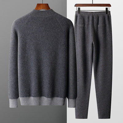 Cardigan de Cuello Alto Grueso con Cierre para Hombre - Suéter Deportivo de Cachemira - Image 3