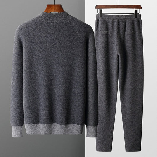 Cardigan de Cuello Alto Grueso con Cierre para Hombre - Suéter Deportivo de Cachemira - Image 3