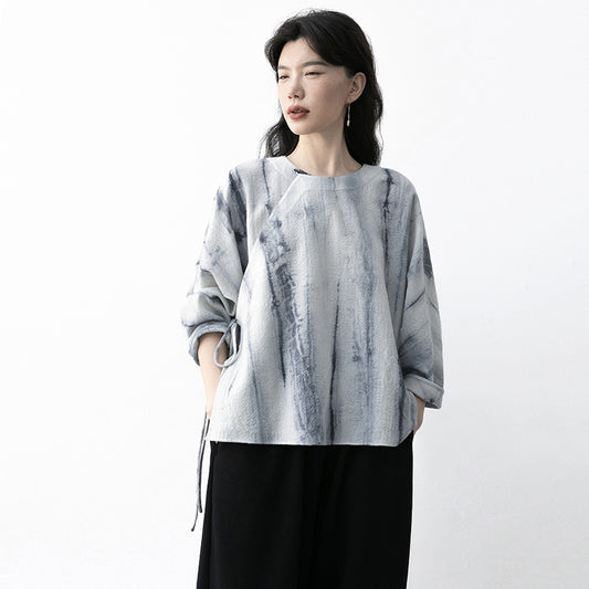 Blusa Elegante Estilo Chino con Cordones para Mujer