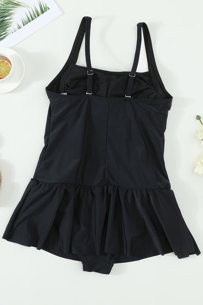 Traje de Baño Enterizo Talla Grande con Tirantes Ajustables en Nylon - Image 16