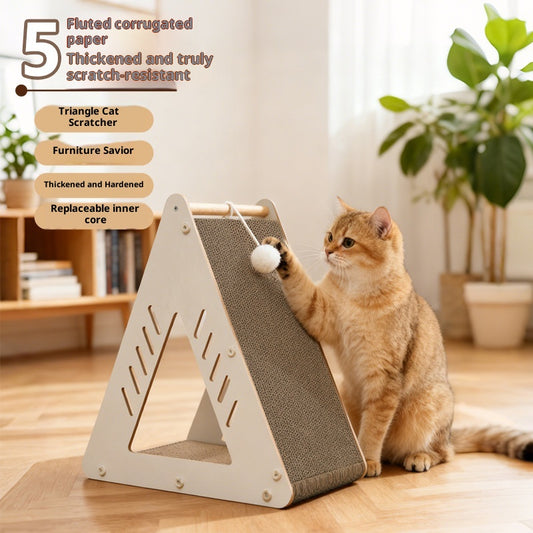Árbol Rascador de Cartón Corrugado para Gatos - Nido y Centro de Juegos