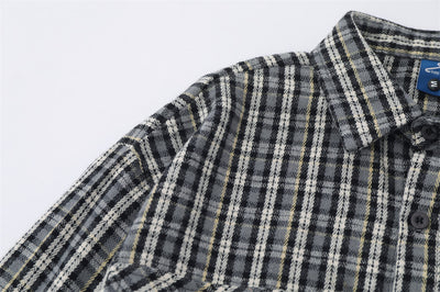 Camisa de Manga Larga a Cuadros con Bolsillo Bordado para Hombre - Image 24