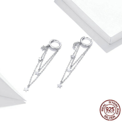 Aretes de Plata Esterlina 925 con Estrella, Luna y Borla - Image 5