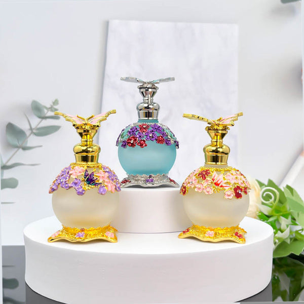 Frasco de Cristal Mariposa 25ml para Aceites Esenciales y Perfumes Premium