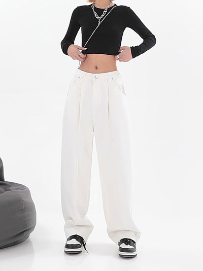 Pantalón Recto Cintura Alta Diseño Minimalista Tendencia Street Style - Image 8