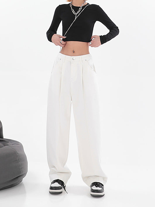 Pantalón Recto Cintura Alta Diseño Minimalista Tendencia Street Style - Image 8