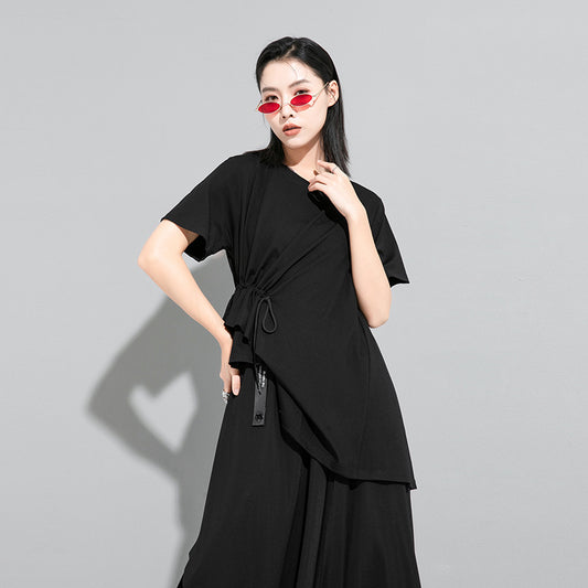 Blusa Holgada Estilo Hong Kong con Mangas Murciélago - Talla Grande Verano - Image 2