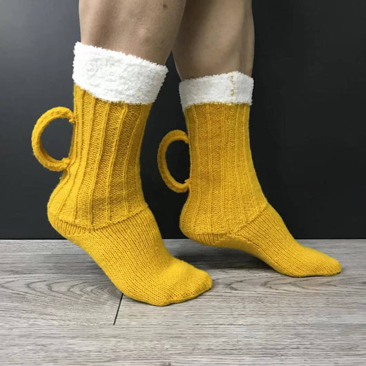 Calcetines Largos 3D Cerveza - Calcetines Térmicos Unisex Invierno Colorblock - Image 8
