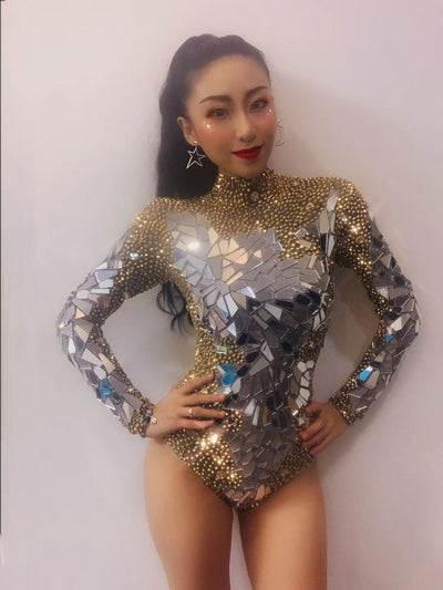 Vestido de Cantante con Cristales Brillantes para Escenario - Image 9