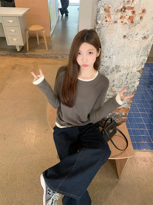 Blusa Larga de Dos Capas con Textura Cepillada para Mujer - Image 16