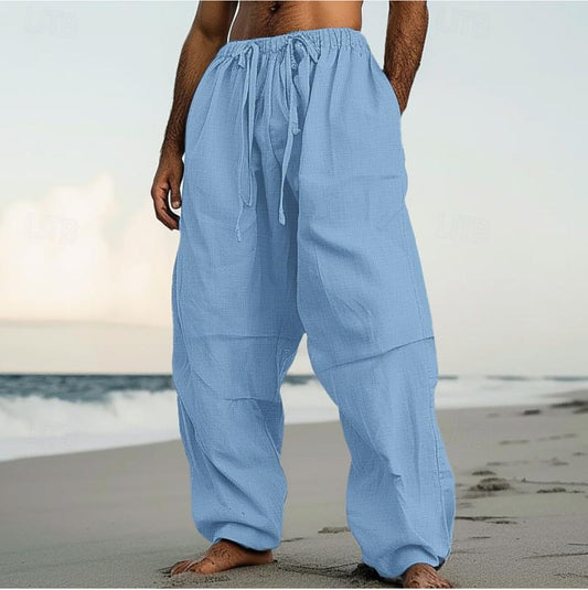 Pantalones Rectos de Playa Lisos - Cómodos para el Día a Día - Image 2