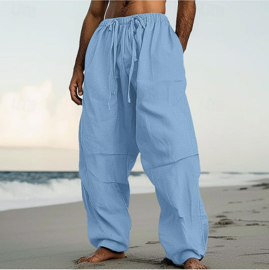 Pantalones Rectos de Playa Lisos - Cómodos para el Día a Día - Image 2
