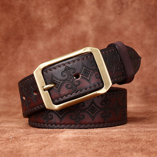 Cinturón de Cuero Genuino Reversible Doble Cara con Grabado Artesanal - Image 19