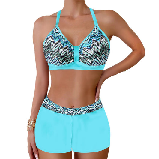 Bikini Reductor Estampado con Halter Ajustable para Mujer - Image 5