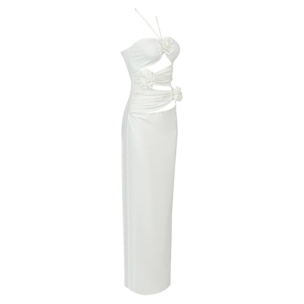 Vestido Largo Bandage con Recortes Florales