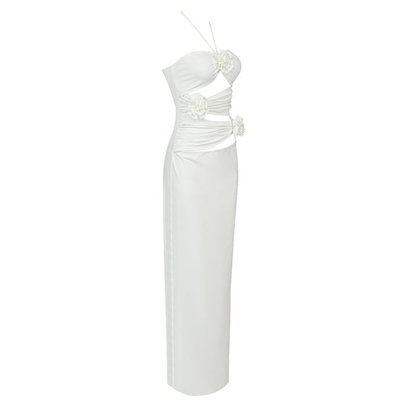 Vestido Largo Bandage con Recortes Florales