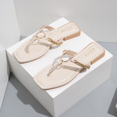 Sandalias Mujer con Cadena Dorada y Hebilla Redonda - Tacón Bajo Cómodo - Image 13