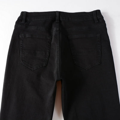 Jeans Slim Negros Elásticos con Detalles de Diamantes - Image 24