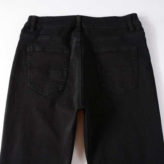 Jeans Slim Negros Elásticos con Detalles de Diamantes - Image 24