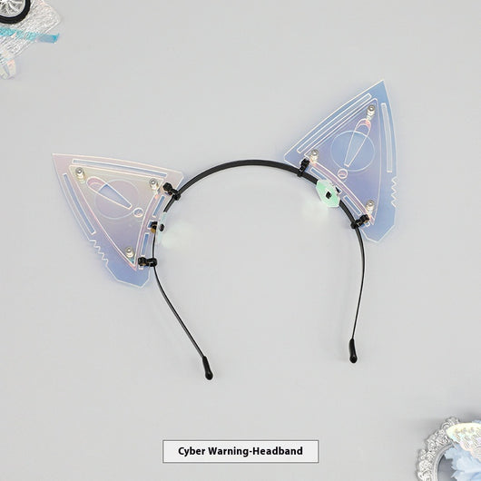 Conjunto de Armadura Mecánica Cyberpunk con Máscara, Protectores de Brazos y Diadema de Orejas de Gato - Image 6