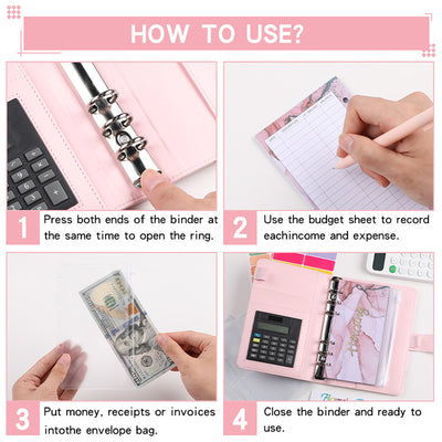 Cuaderno de Cuero PU A6 con Anillas y Calculadora Integrada - Image 19