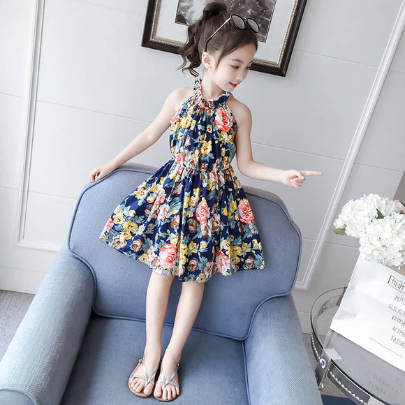 Vestido Infantil de Verano Princesa Coreano con Malla Transpirable
