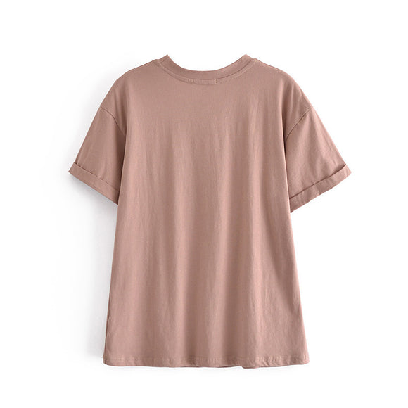 Camiseta Bohemia Retro Estampada para Mujer - Cuello Redondo