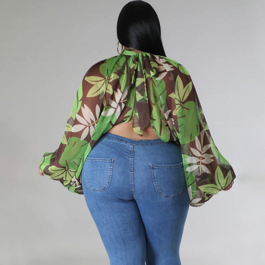 Blusa de Gasa Talla Grande con Cuello Redondo y Tirantes Ajustables - Image 20