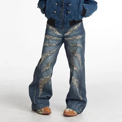 Jeans Holgados Estampado Leopardo 3D Digital Full Print