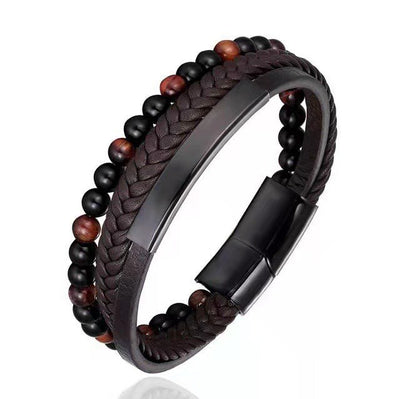 Pulsera de Piedra Natural con Cierre Magnético y Cuero Trenzado - Image 25