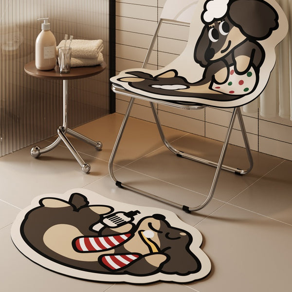 Tapete Absorbente Antideslizante Retro para Baño