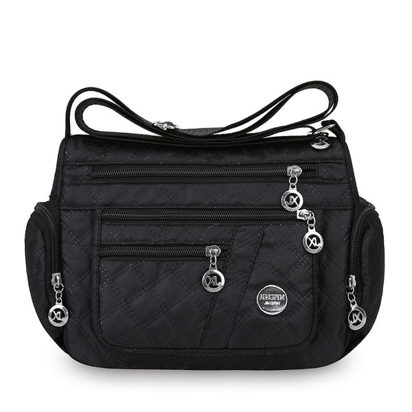 Bolso de Hombro Acolchado con Bordado y Almacenamiento de Tres Capas - Image 6