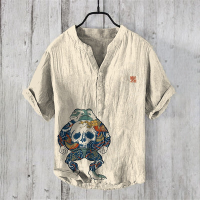Camisa Hawaiana Navideña Casual con Estampado Santa para Hombre - Image 35