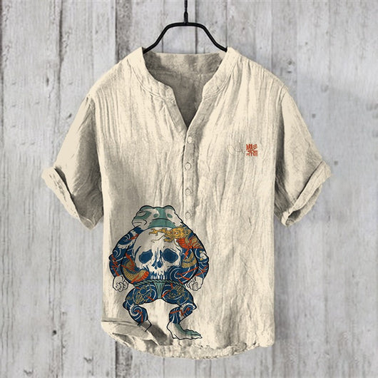 Camisa Hawaiana Navideña Casual con Estampado Santa para Hombre - Image 35