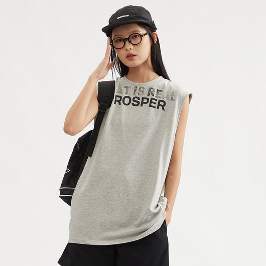 Chaleco Suelto sin Mangas con Estampado de Letras para Mujer - Image 3