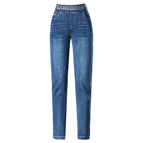 Women's High Waisted Elastic Fleece Lined Jeans