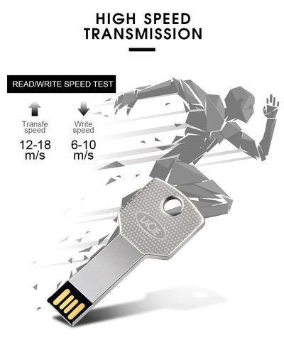 Memoria USB Metálica Ultrafina Resistente al Agua con Anillo de Seguridad - Image 13