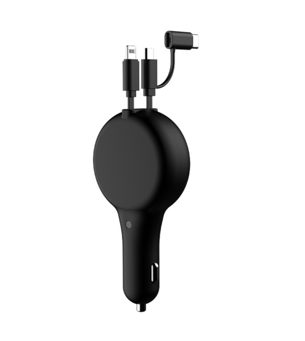 Cargador Retráctil para Auto con Carga Rápida Dual