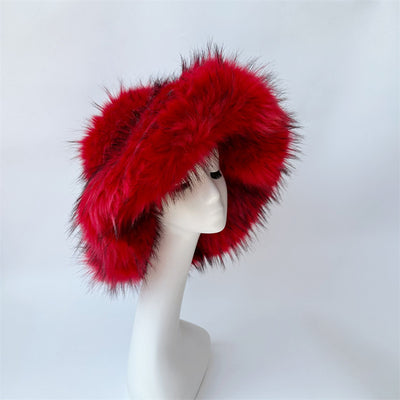 Gorro Punk de Piel de Mapache Grueso - Abrigo Ecológico para Otoño e Invierno - Image 12