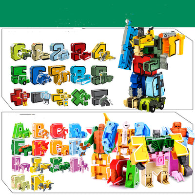 Set Completo de Letras Transformables 4 en 1 con 5 Robots y 6 Figuras de Niños Puzzle - Image 9